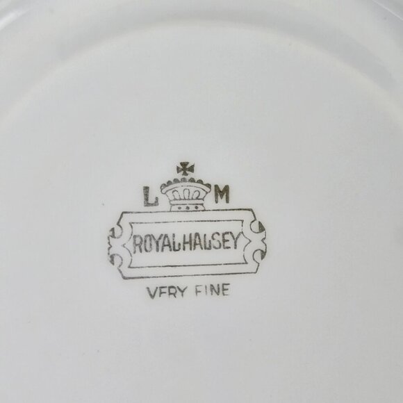 Vintage Royal Halsey Pink Lusterware Cup & Saucer Gold Accents Fluted Body - Picture 6 of 16